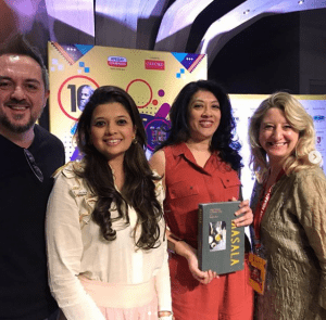 Indian Flavours of the World with Shaun Kenworthy, Manjri Agarwal, Mallika Basu and Julia Roberts. Left to right. 3