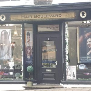 Shop front showing the hair boulevard in Market Drayton